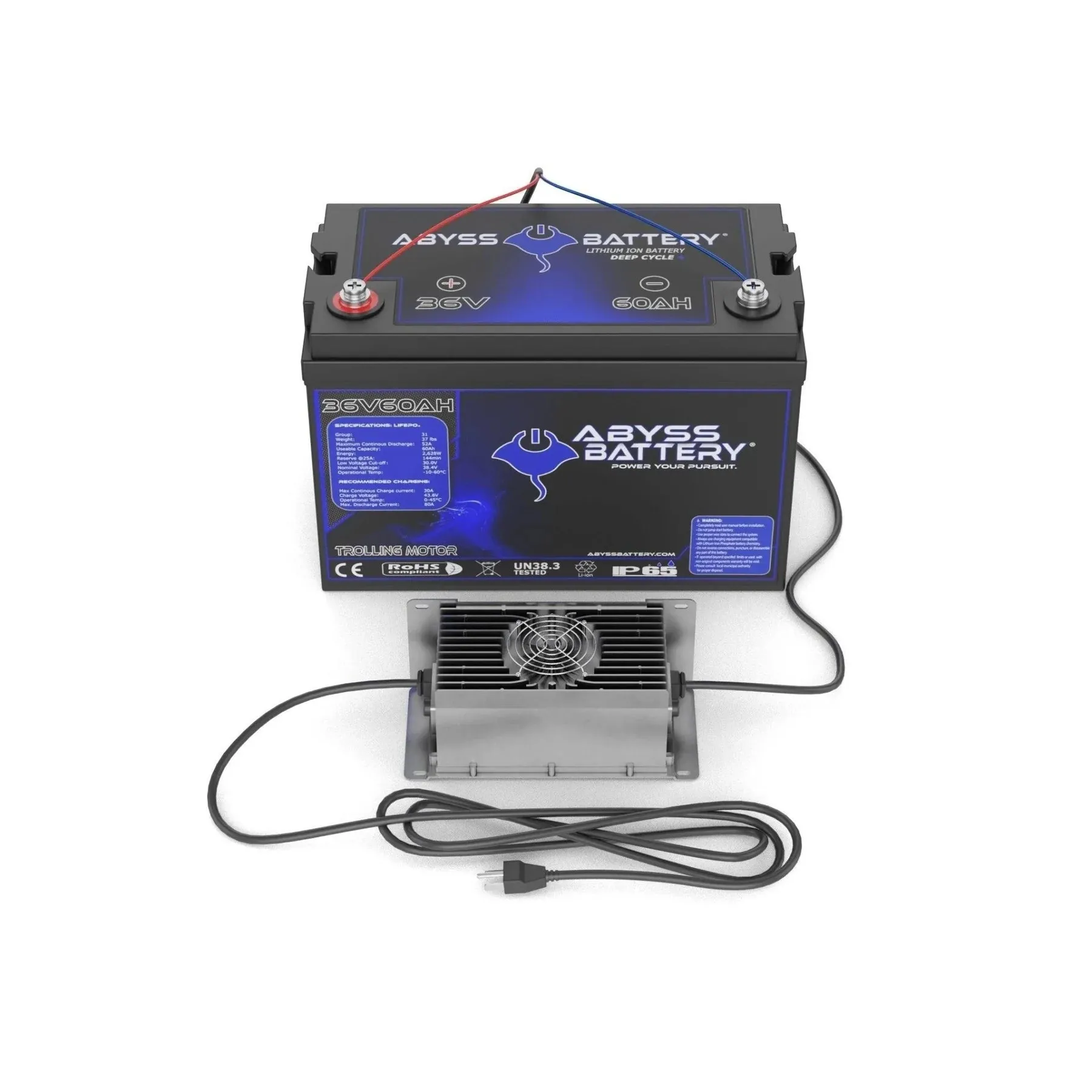 Abyss® 36V 60Ah Trolling Motor Lithium Battery Kit