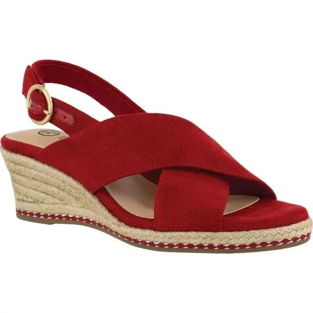 BELLA VITA -  Round Toe Wedge Buckle Shoes