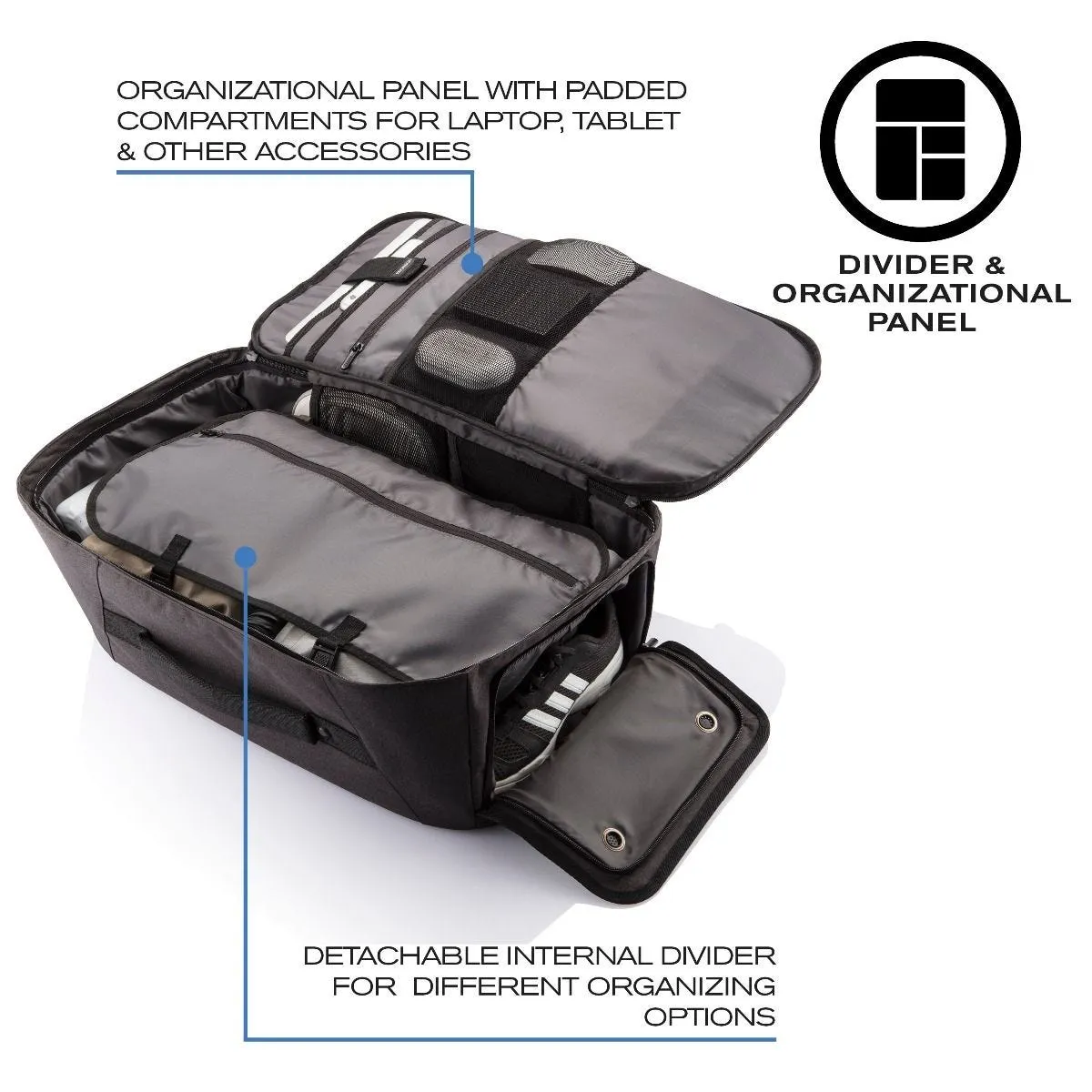 Bobby Duffel bag anti-theft travelbag in black