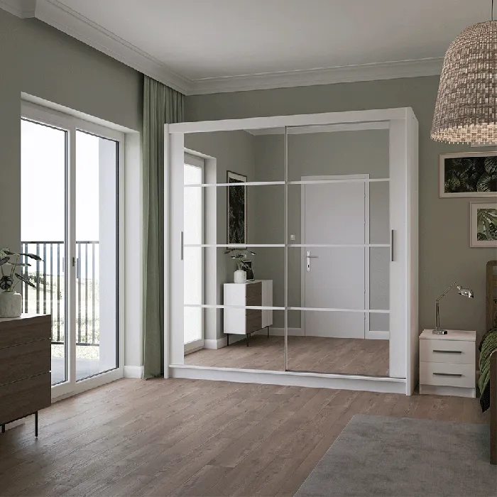 Breanna 203cm Sliding Door Wardrobe White
