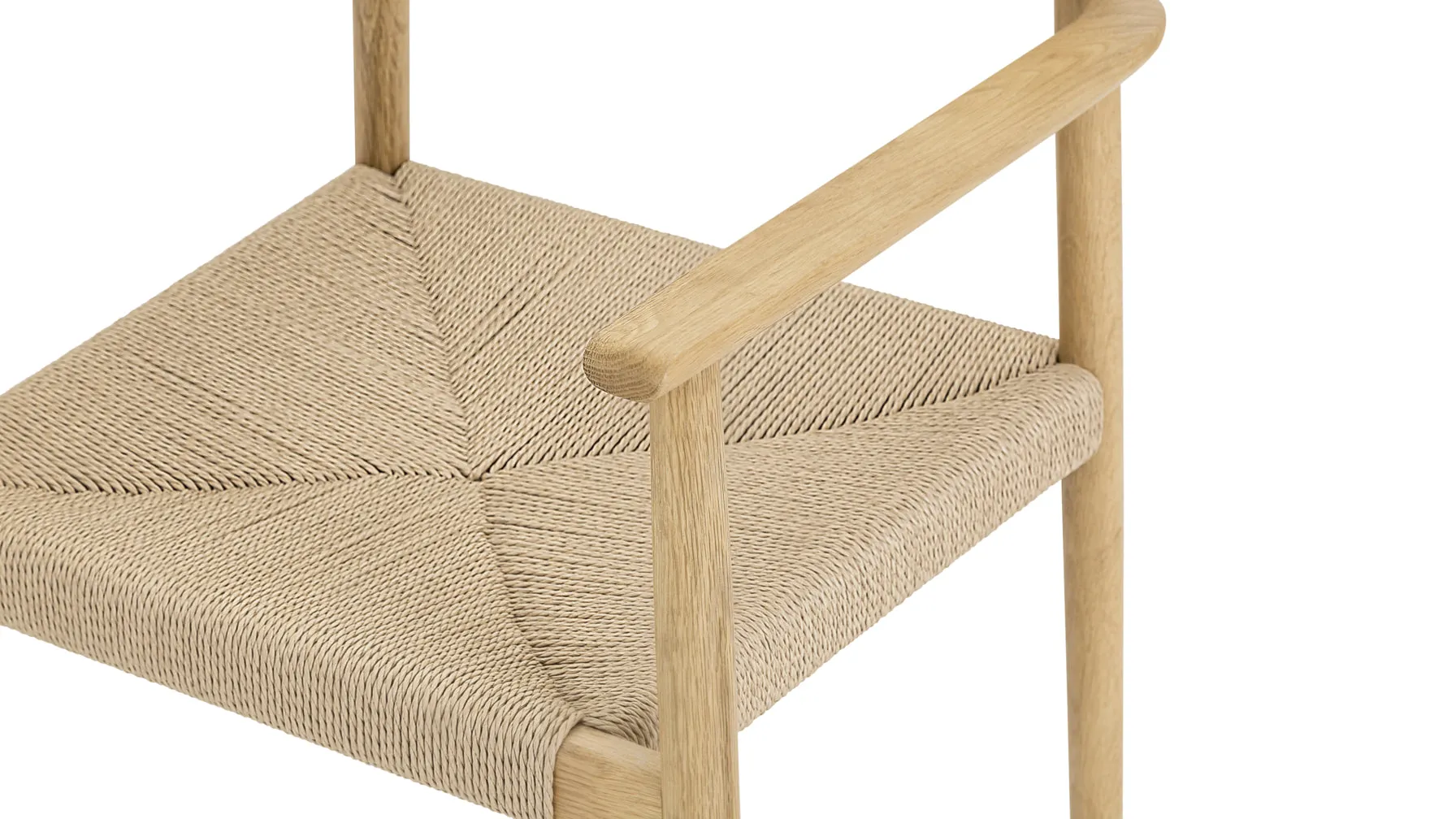 Dinner Guest Dining Chair, White Oak/ Natural Papercord Seat
