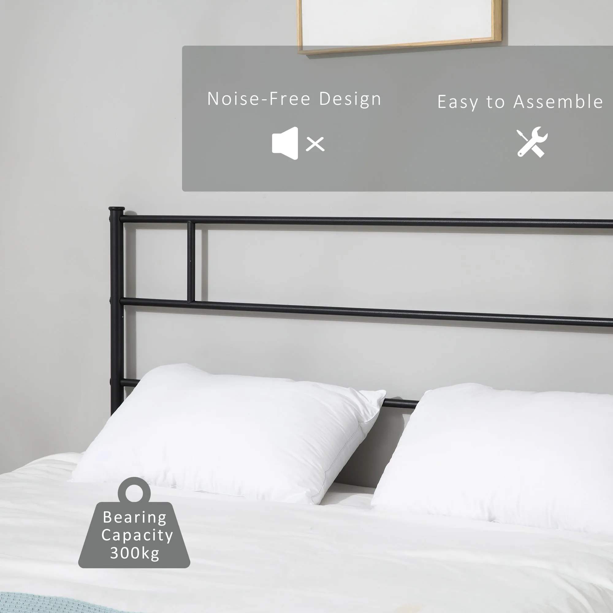 Direct Home Furniture Basics Double Metal Bed Frame Black