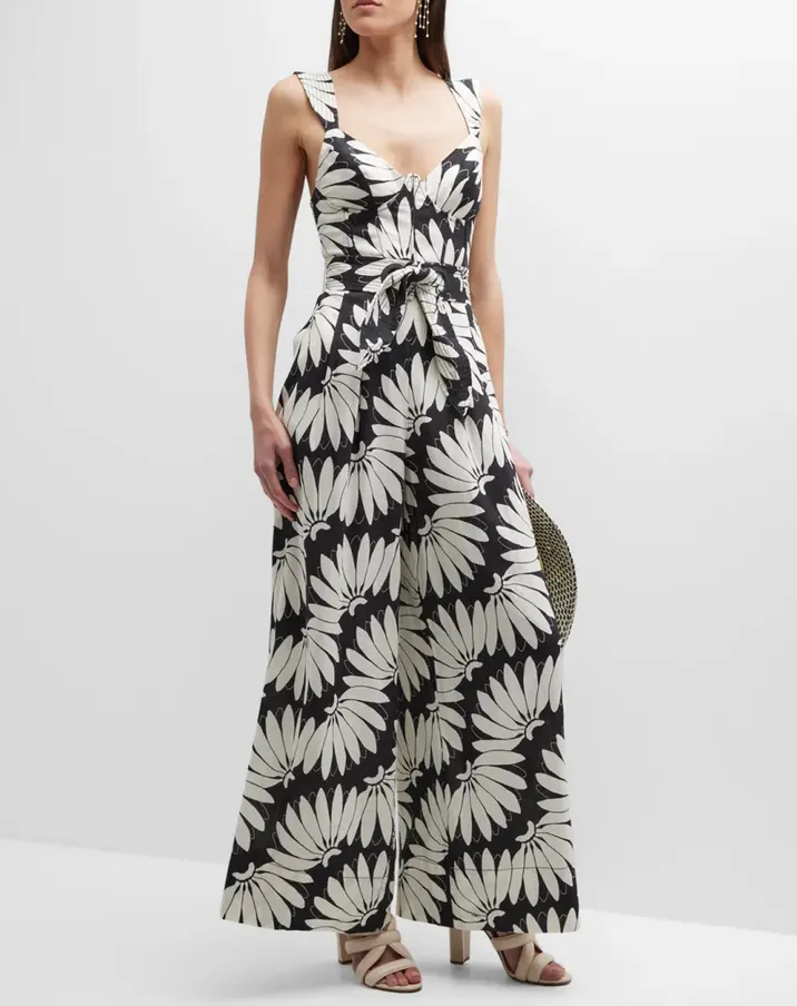 Farm Rio Copacabana Floral Wide Leg Jumpsuit