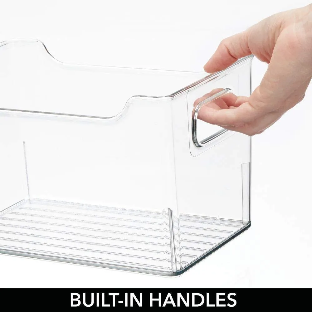 mDesign Plastic Storage Organizer, Holder Bin Box with Handles - for Cube Furniture Shelving Organization for Closet, Kid's Bedroom, Bathroom, Home Office - 10" x 6" x 6" High, 8 Pack - Clear