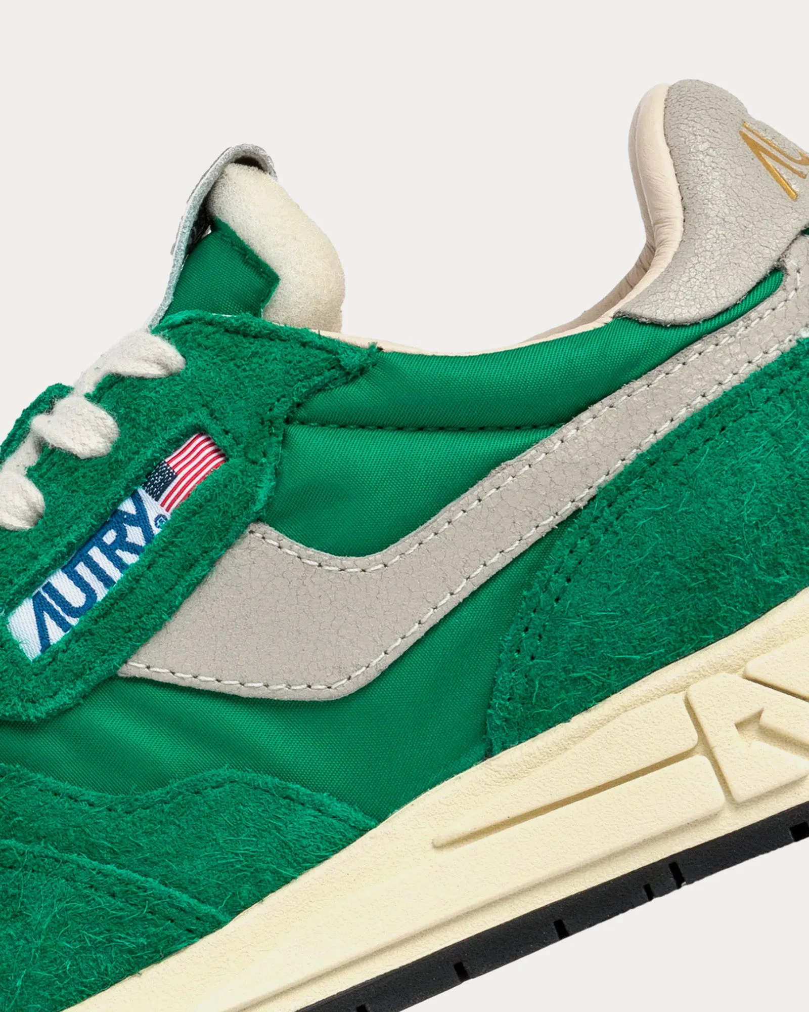 Reelwind Nylon & Suede Green Low Top Sneakers
