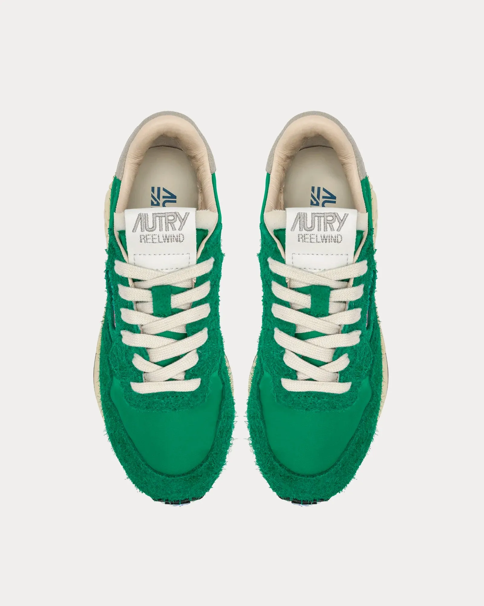 Reelwind Nylon & Suede Green Low Top Sneakers