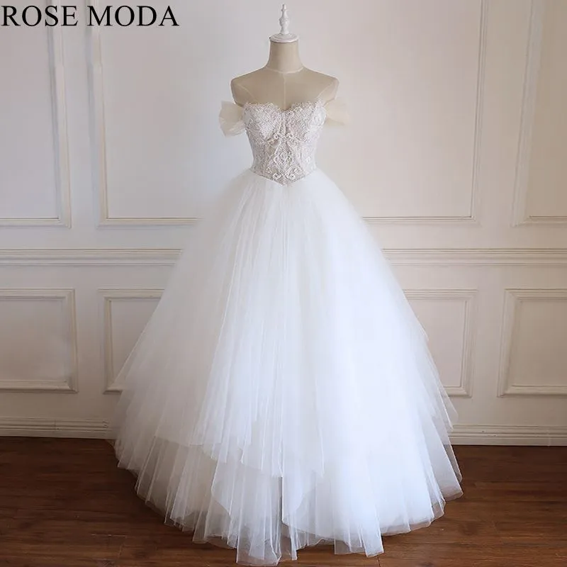 Rosemoda Lace Illusion Ball Gown Wedding Dress