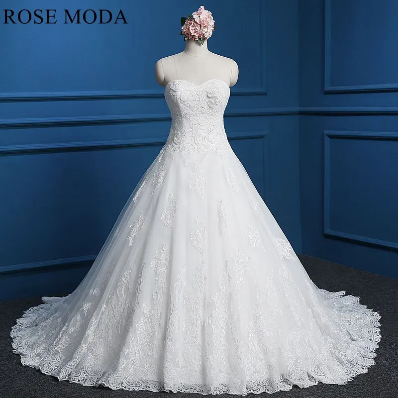 Rosemoda Sweetheart Neckline Chantilly Lace Ball Gown Wedding Dress