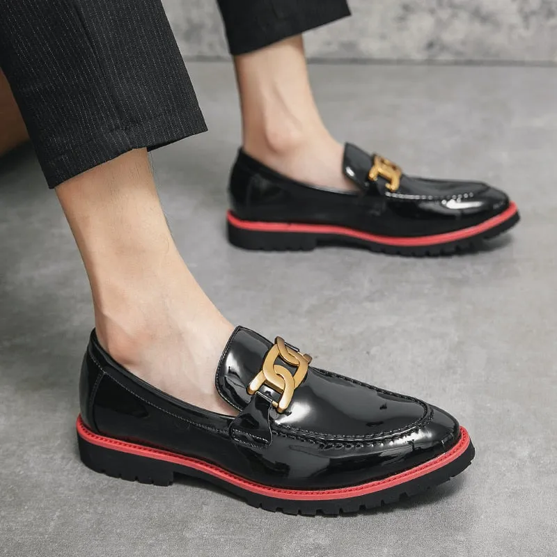 Scarlet Gold Shine Classic Shoes