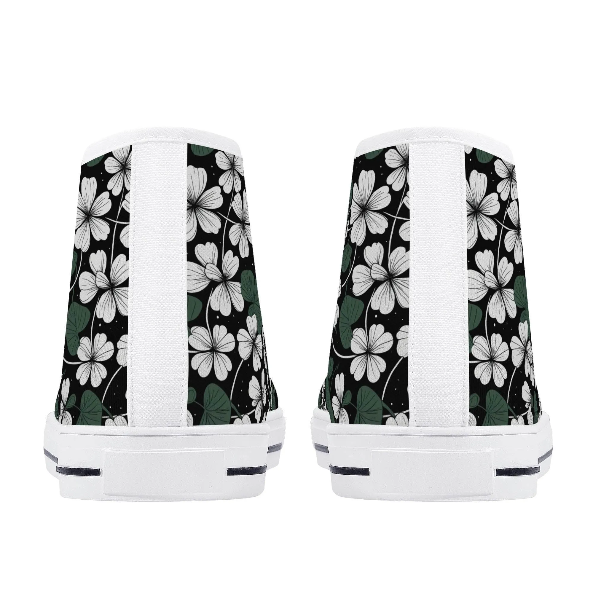 White Clover Womens High Top Canvas Shoes